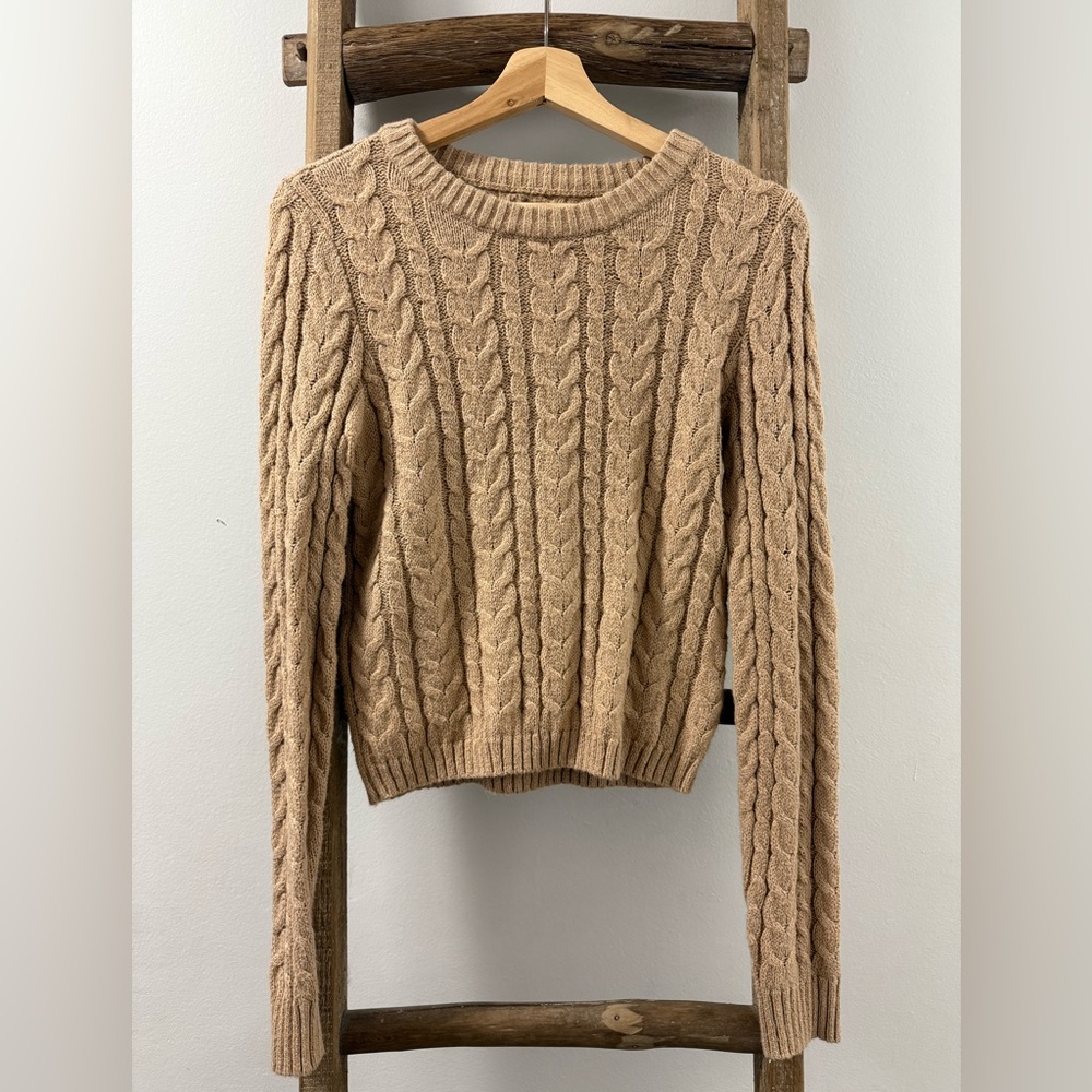 American Eagle Outfitters Cable Knit Sweater in Tan